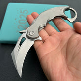 KB Knives KB271A Wrath Frame Lock Karambit Ti Handle w/ Diagonal Milling 2.52'' Beadblast M390
